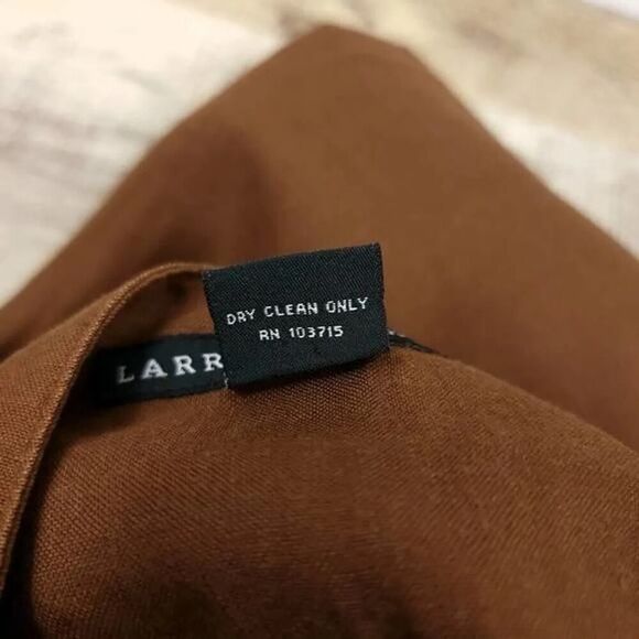 Larry Levine Brown Linen Blend Cropped Wide Leg Pants - Picture 8 of 8